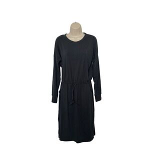 Simier Fariry Medium Slate Color Hide Belly Casual Midi Dress Minimalist Modest